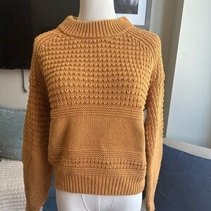 Universal Thread Yellow Cowl Neck Sweater with Textured Knit